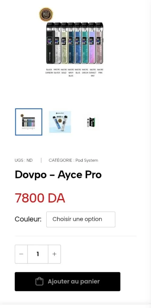 Cigarette électronique DOVPO Ayce pro 