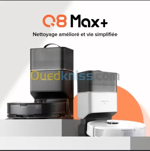 Aspirateur-laveur robot Roborock Q8 Max+ avec station de vidage automatique
