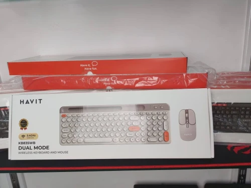 CLAVIER ET SOURIS SANS FILS HAVIT KB835WB REC/BL
