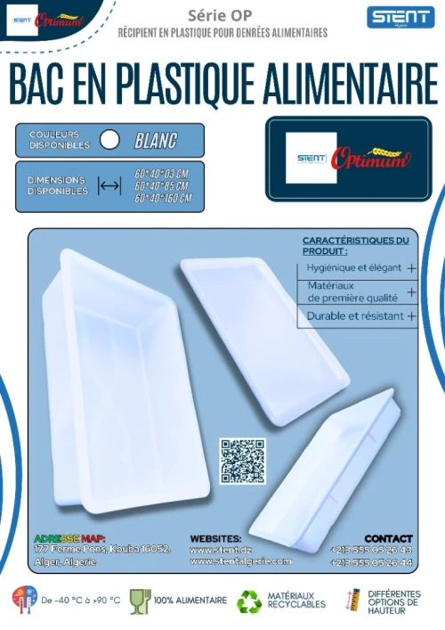 Bac de Préparation Alimentaire / Bacs en Plastique Alimentaire