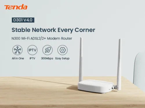 Modem/Routeur Tenda D301 V4 300 Mbps