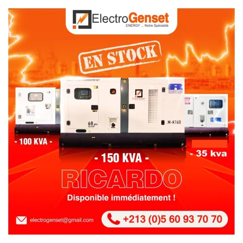 GROUPE ÉLECTROGÈNE RICARDO 31/35 KVA DISPONIBLE