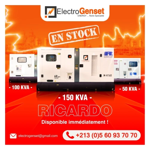 GROUPE ELECTROGENE RICARDO 150/165 kva DISPONIBLE