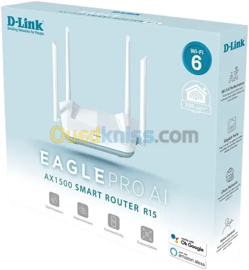 Routeur D-Link R15 Smart Eagle Pro AI AX1500  WIFI 6
