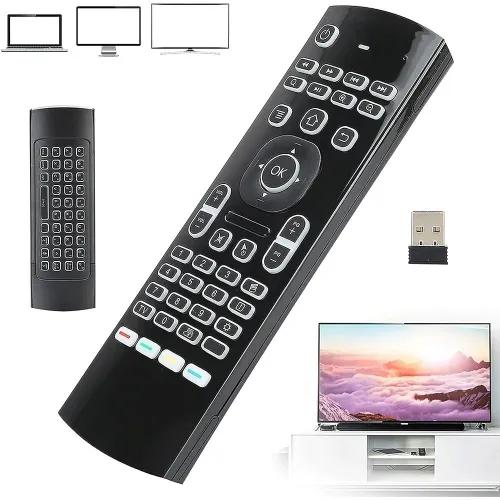 Air Mouse - Télécommande et Clavier Complet sans Fil 2,4 G pour Smart TV, Box et PC