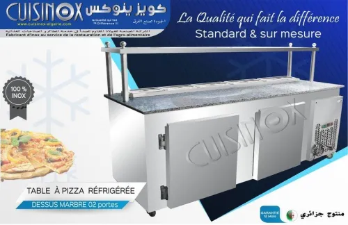 TABLE REFRIGEREE AVEC UN DESSUS MARBRE/ GRANIT OU INOX 