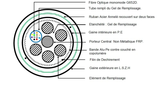 Câble Fibre optique Monomode G 652.D à usage Intérieur & Extérieur