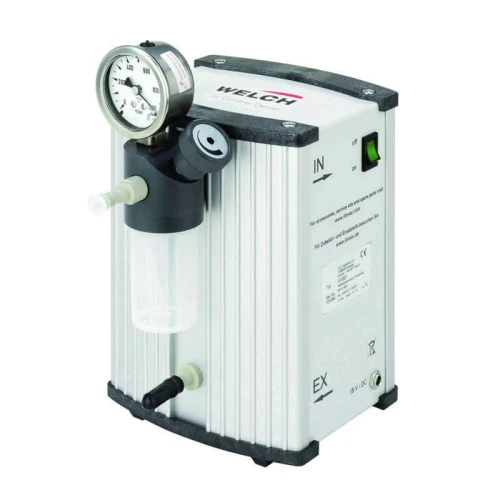 Pompe à vide à membrane MPC 090 E  résistante aux produits chimiques Avec vanne et manomètre