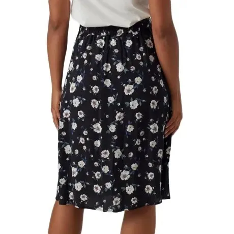 Jupe de Grossesse Noire à Fleurs