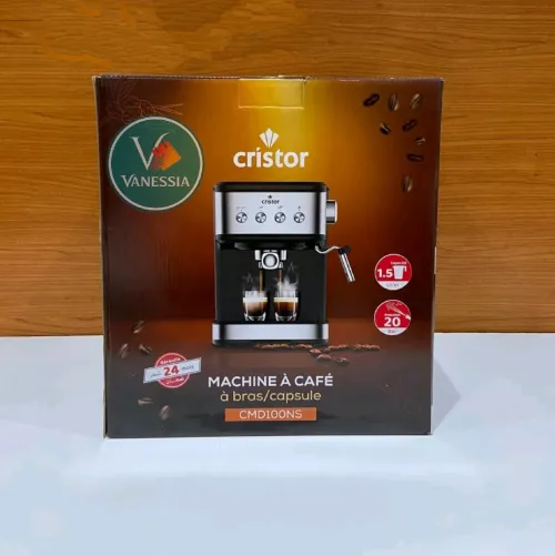 Machine à café à bras / capsule 20 Bar capacité 1,5L marque cristor