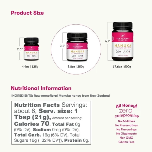 Miel De Manuka AUTHENTIQUE MGO829+ 250g