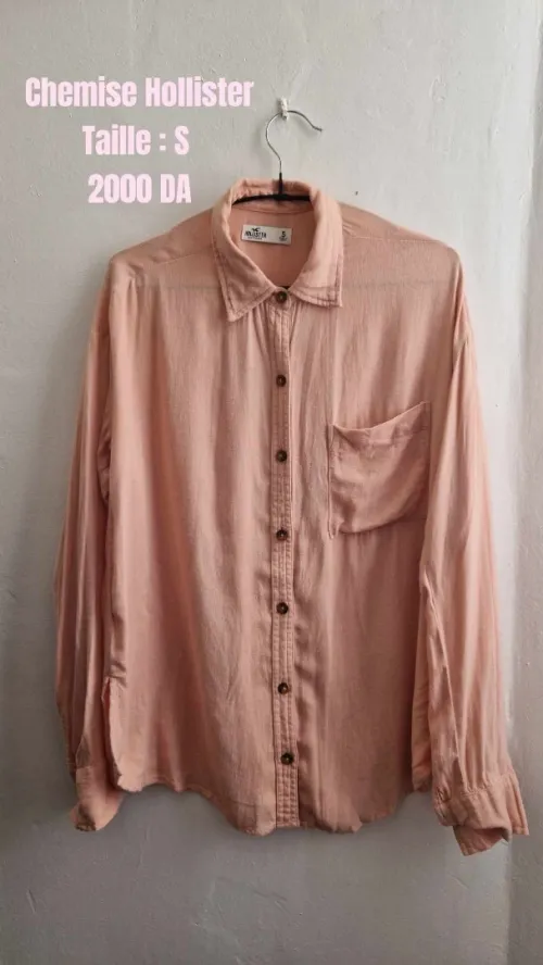 Chemise femme rose saumon Hollister