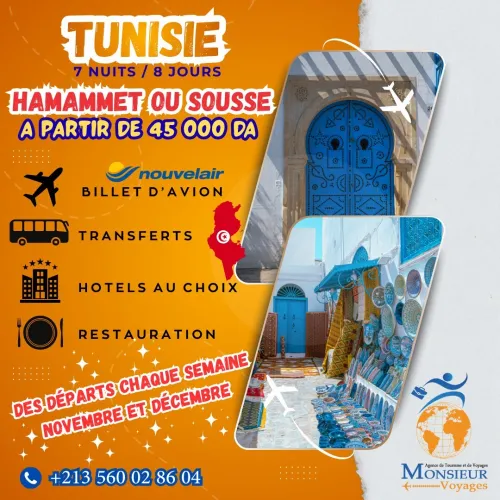 TUNISIE par AVION - Novembre - Décembre 