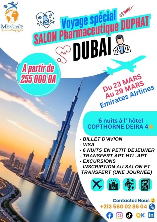Voyage Spécial Salon Pharmaceutique DUPHAT - DUBAI 2026