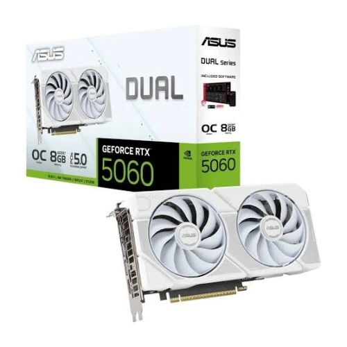 CARTE GRAPHIQUE ASUS Dual GeForce RTX 5060 OC Edition 8GB White