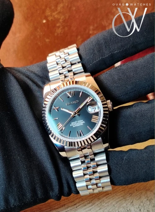 (Photos Réel) Seiko Mod Datejust Automatic Chiffres Romain