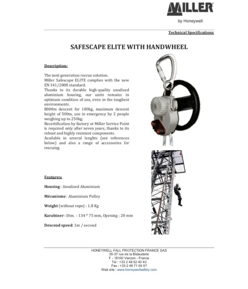 Kits antichute Honeywell Safety 100m 2.2kg pour Antichute
