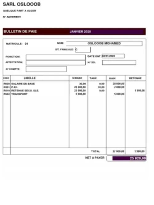 Révisé / rectifié / corrigé fiche de paie 