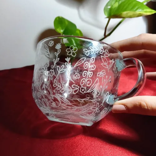 bol en fleurs gravé 