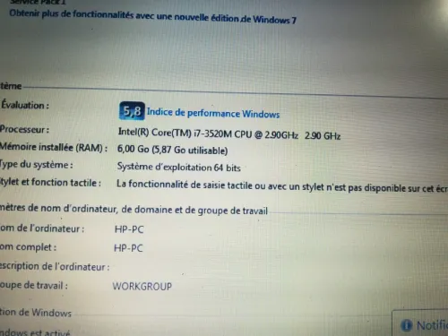 HP i7  3eme  
