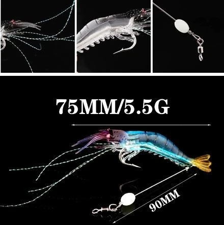 leurre souple en forme de crevettes