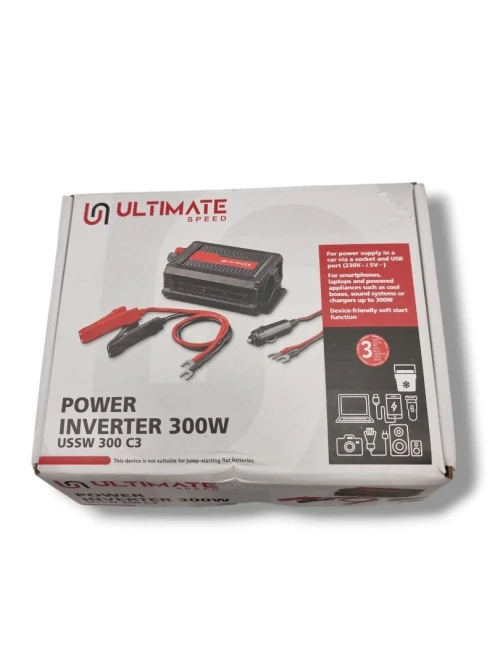Convertisseur 12V vers 220V de la marque Allemande Ultimate Speed Allume Cigare et Cosses