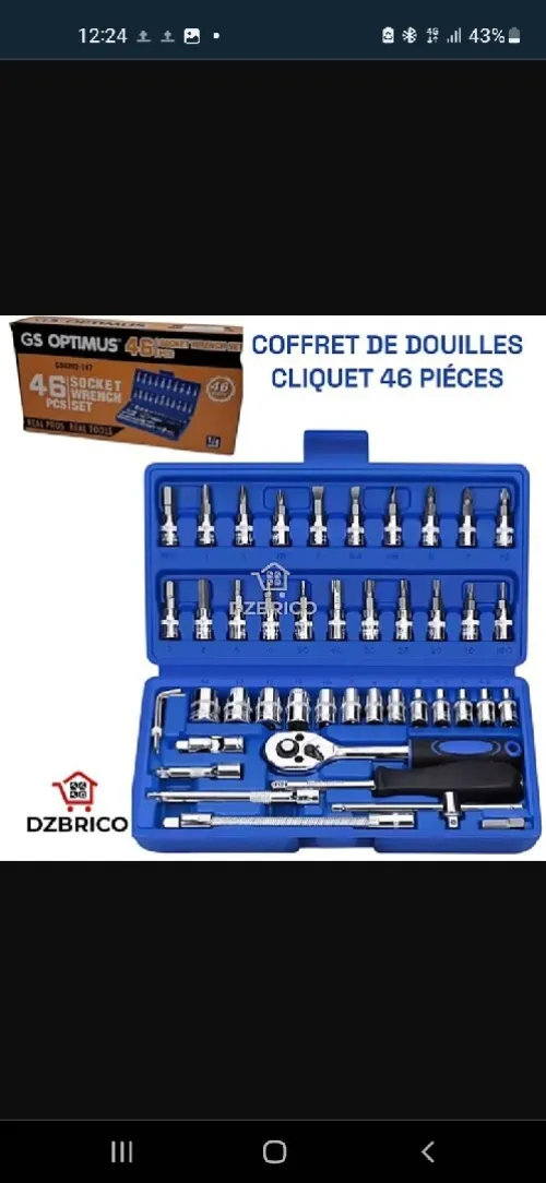Coffret De Douille Cliquet 1/4" 46 Pièces Industriel GS OPTIMUS SFT
