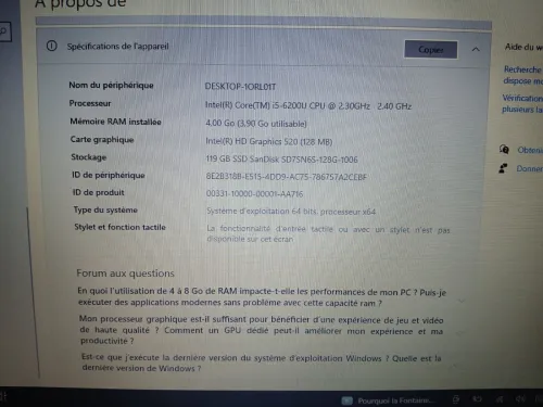 Pc hp i5 6ème génération