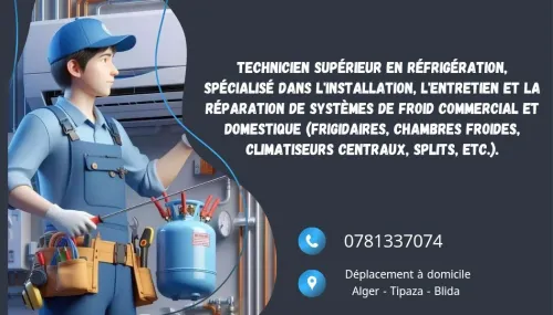 Technicien  Supérieur qualifié pour tous les travaux de froid & climatisation 