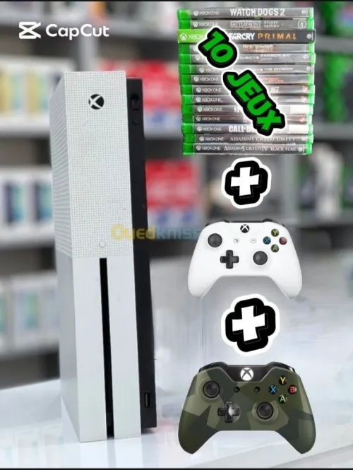 XBOX ONE S 512GB + 2 MANETTES + 10 JEUX +