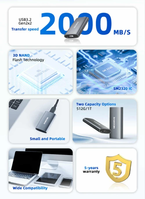 Disque dur externe portable 1To افضل سعر متوفر في الاسواق جملة و تجزئة