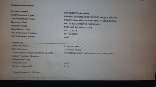 Station de travail a base de HP Z840