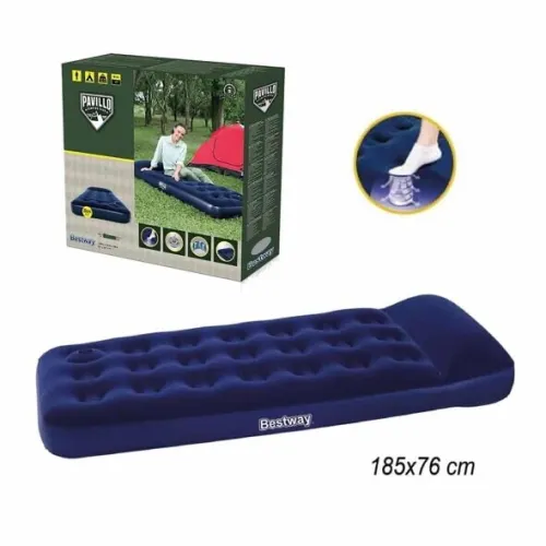 فرشة مع مضخة قدم و وسادة مدمجة مضادة للماء Bestway Matelas Gonflable avec Pompe à Pied et Oreiller