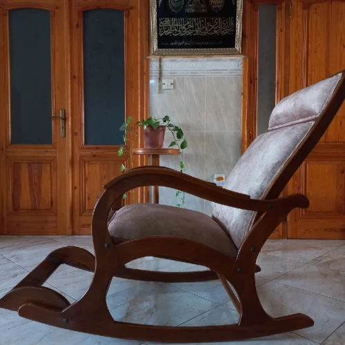Chaise Balançoire en Bois Hêtre pour Intérieur (capitonnée)- Livraison disponible 