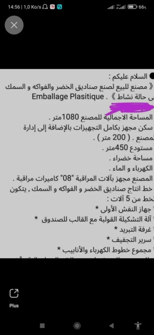 Vente Hangar - Usine Tlemcen Remchi