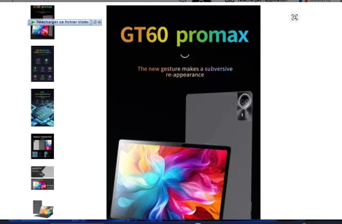Tablette PC avec clavier universel, 20 Go de RAM, 1 To ROM, 14 pouces, Android 14, CPU 10 cœurs, Wifi, GPS, double SIM, 5G, Ecran 4K, appels téléphoniques, etc. GT60 Promax