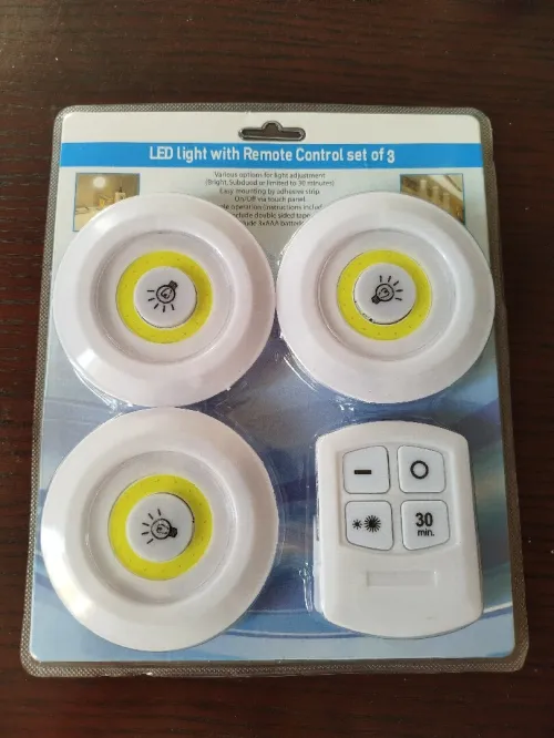 Spot 3 lampes LED sans fil avec télécommande