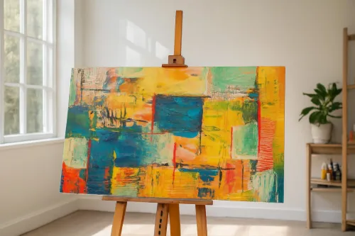 Tableau abstrait contemporain Énergie & Couleur