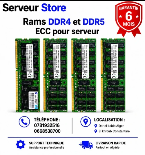 Ram ddr4 ECC 64 gb pour serveur et workstation