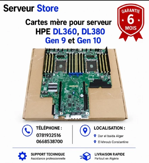 Carte mère serveur HP dl380 et dl360 gen 9 et gen 10