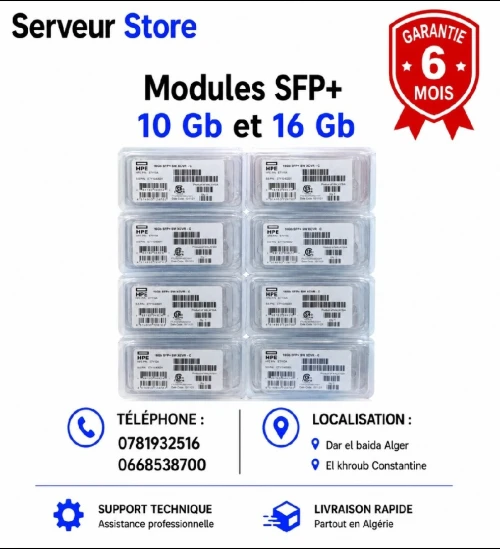 Modules fibre optique SFP + de HPE pour serveur et switch
