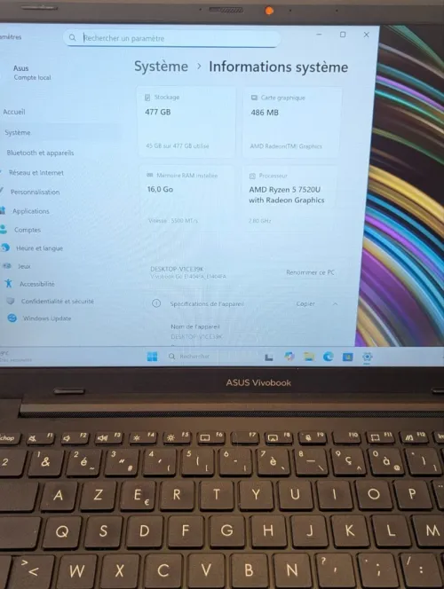 ASUS VIVOBOOK GO 14 Ryzen 5 7520U 16GB 512GB