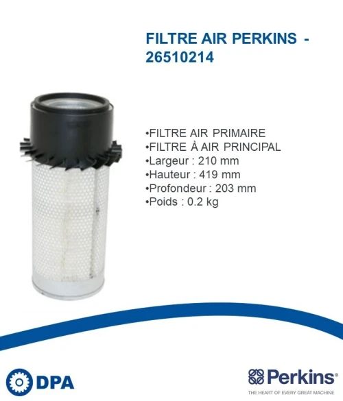 Pièces d'origine Perkins-Filtre à air