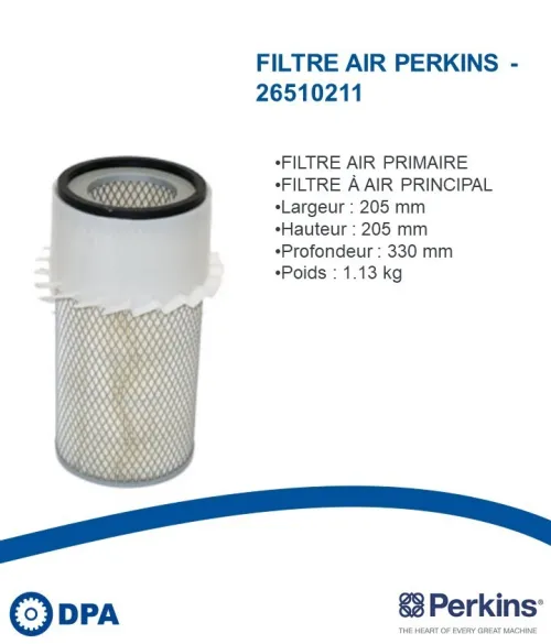 Pièces d'origine Perkins-Filtre à air