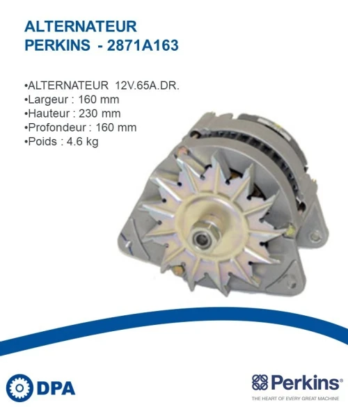 Pièces Perkins D'origine- Alternateur
