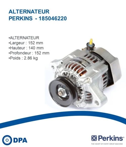 Pièces Perkins D'origine- Alternateur