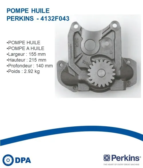 Pièces Perkins D'origine-pompe a huile