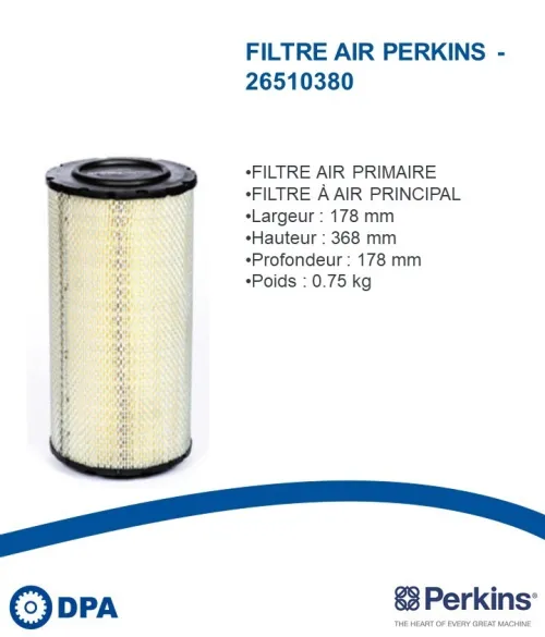 Pièces d'origine Perkins-Filtre à air