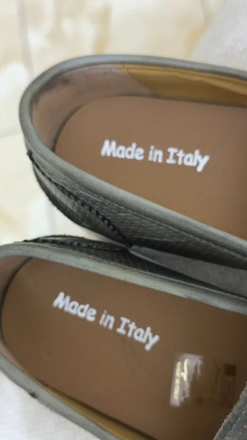 Mocassins homme en cuir gris Made in Italy