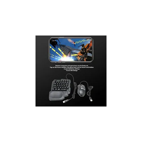 Combinaison clavier et souris de jeu à demi-main, pack combo de jeux mobiles 4 en 1, manette de manette mobile, clavier de jeu à une main, convertisseur de souris, support de téléphone réglable